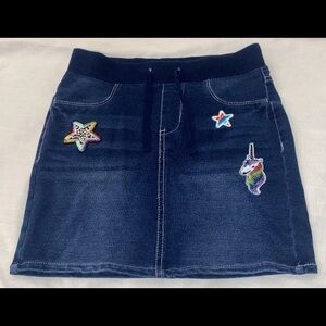 SO Denim Skirt With Patches Size 10